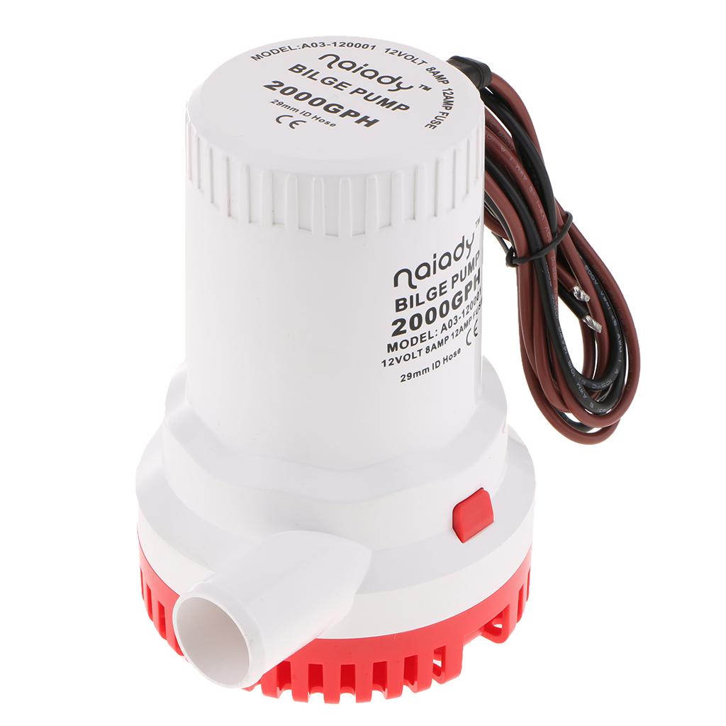 Fishing Boat Bilge Pump - Elektrische Bilgepumpe 2000GPH Tauchfähige Marine-Wassertransferpumpe aus