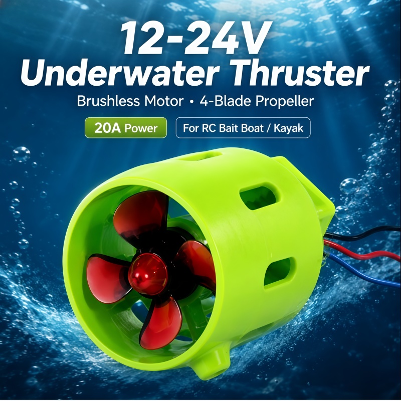 Fishing Boat Paddle - 12-24V 20A Bürstenloser Unterwasser-Thruster 4-Blatt RC